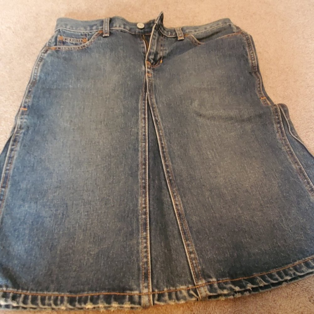 Denim Jean Knee length skirt
